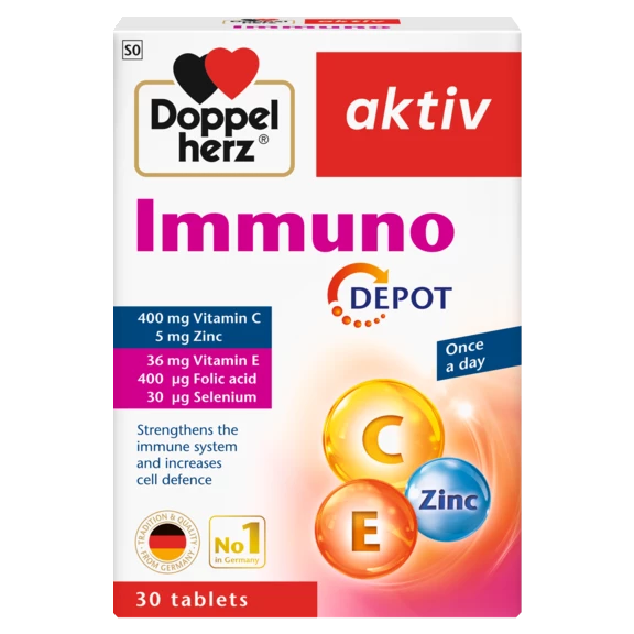 Illustration of the product packaging Doppelherz aktiv Immuno front view